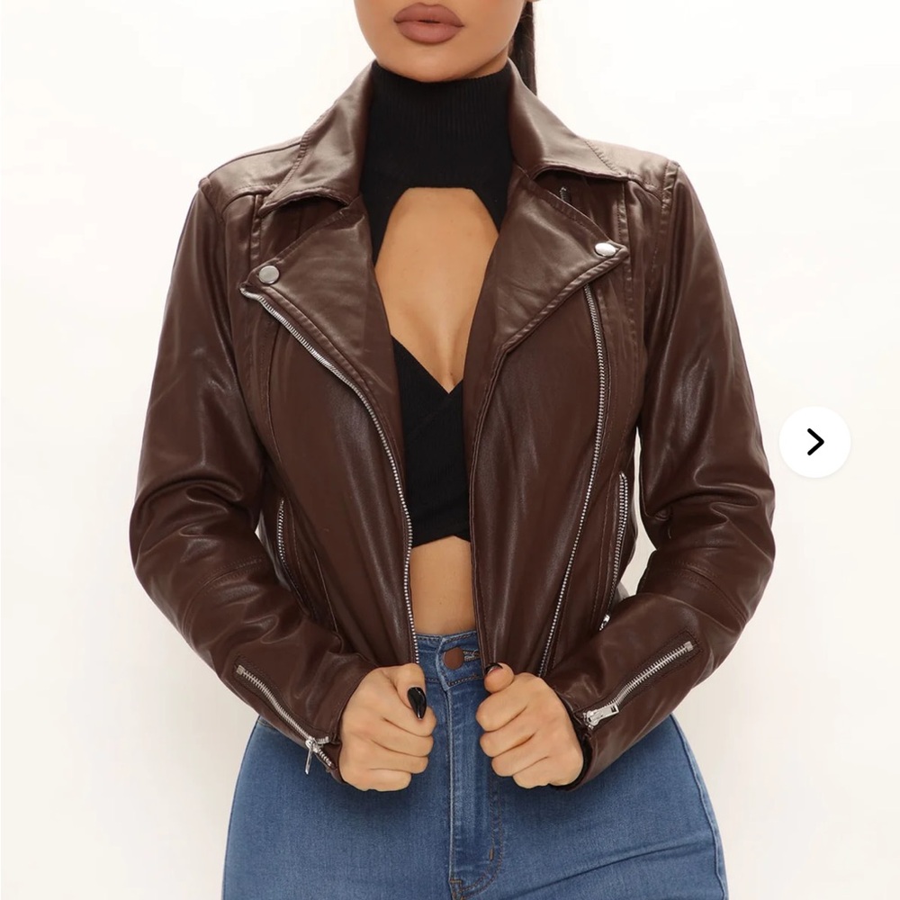 🌟 NEW BROWN LEATHER JACKET
